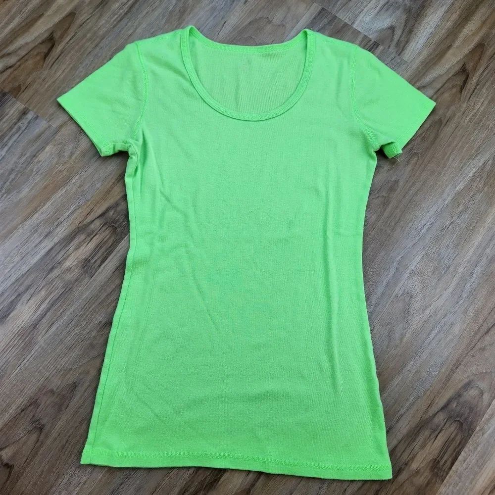 💜Indigo Neon Green Short Sleeve Top Medium
